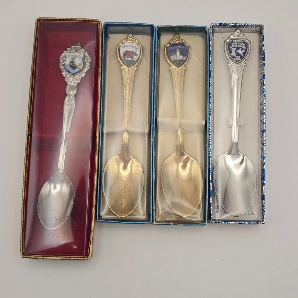 Unbranded 4pc Vintage California Souvenir Spoon Set Travel Collectible Aesthetic